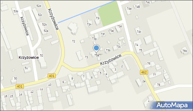 Krzyżowice, Krzyżowice, 73a, mapa Krzyżowice