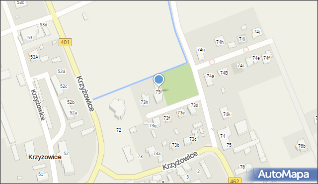 Krzyżowice, Krzyżowice, 73i, mapa Krzyżowice