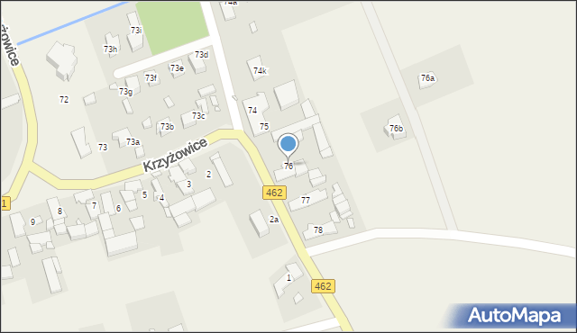 Krzyżowice, Krzyżowice, 76, mapa Krzyżowice