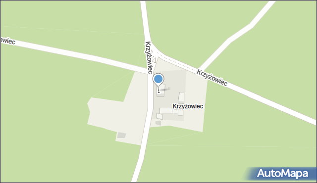 Krzyżowiec, Krzyżowiec, 1, mapa Krzyżowiec