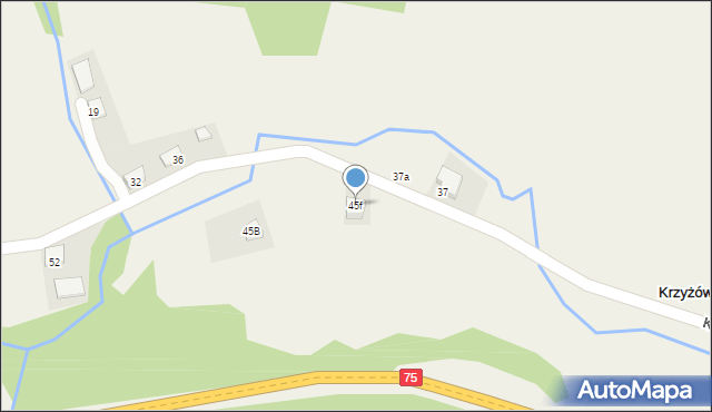 Krzyżówka, Krzyżówka, 45f, mapa Krzyżówka