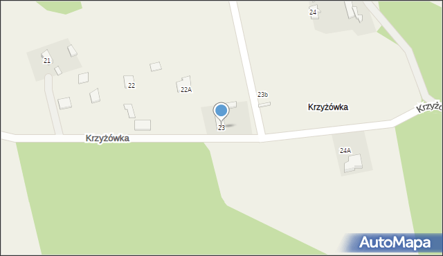 Krzyżówka, Krzyżówka, 23, mapa Krzyżówka