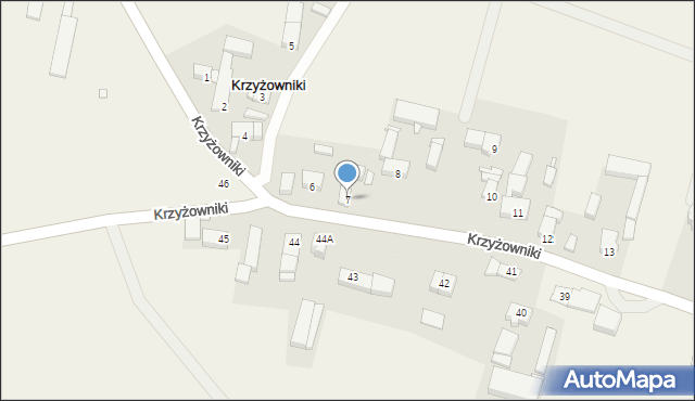 Krzyżowniki, Krzyżowniki, 7, mapa Krzyżowniki