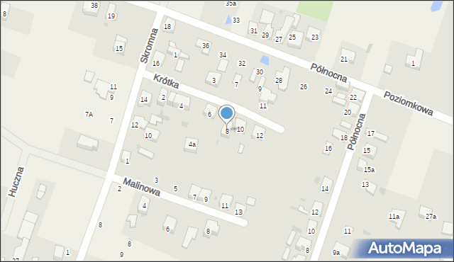 Ksawerów, Krótka, 8, mapa Ksawerów