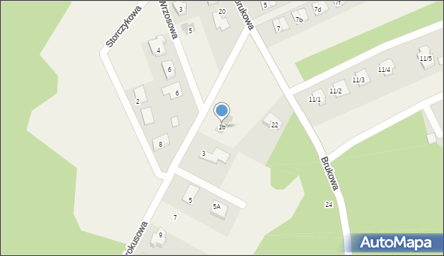 Księżyno, Krokusowa, 1b, mapa Księżyno