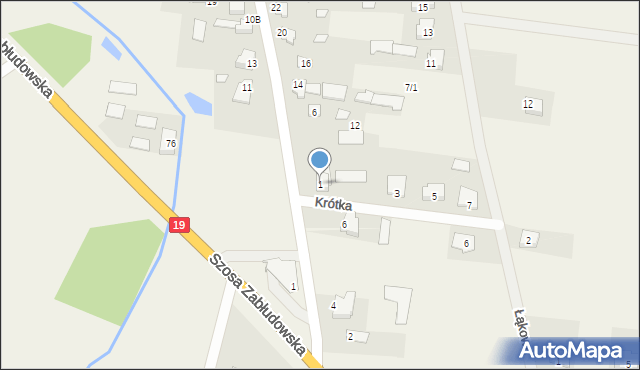 Kuriany, Krótka, 1, mapa Kuriany