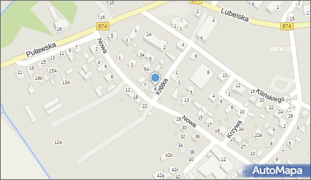 Kurów, Krótka, 8, mapa Kurów