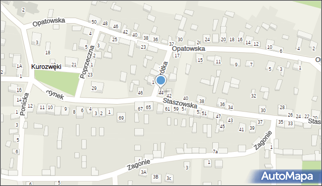 Kurozwęki, Krótka, 44, mapa Kurozwęki