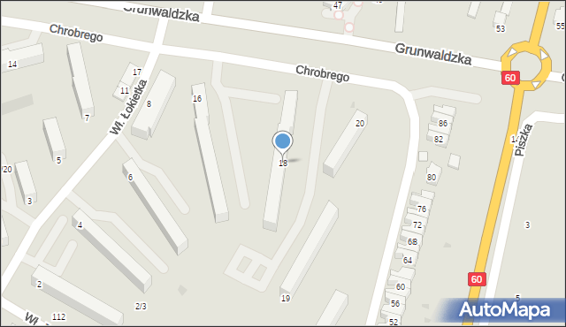 Kutno, Króla Bolesława Chrobrego, 18, mapa Kutno