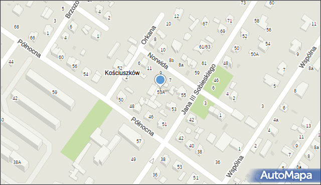 Kutno, Króla Jana III Sobieskiego, 53A, mapa Kutno