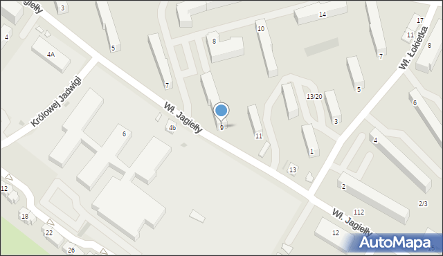 Kutno, Króla Władysława Jagiełły, 9, mapa Kutno