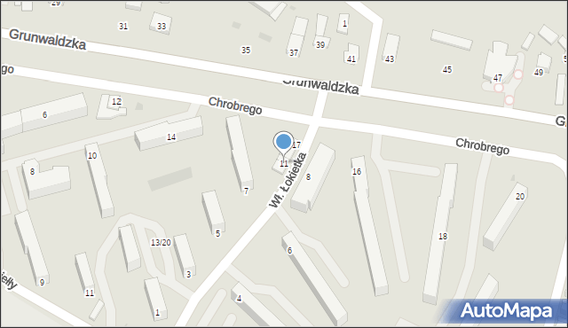 Kutno, Króla Władysława Łokietka, 11, mapa Kutno