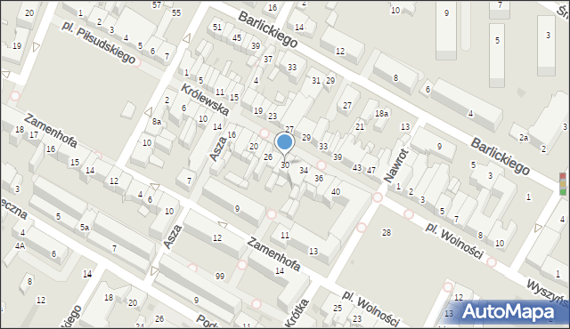 Kutno, Królewska, 30, mapa Kutno