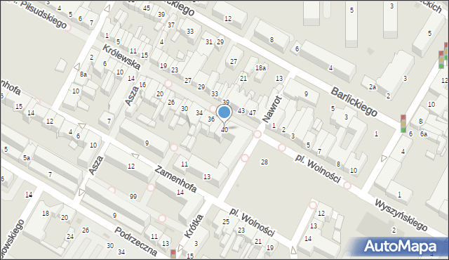 Kutno, Królewska, 40, mapa Kutno