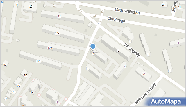 Kutno, Królowej Jadwigi, 3, mapa Kutno