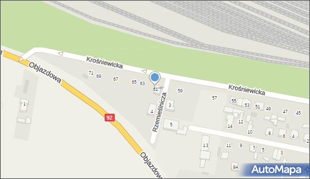 Kutno, Krośniewicka, 61, mapa Kutno