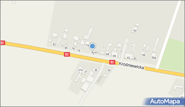 Kutno, Krośniewicka, 72, mapa Kutno