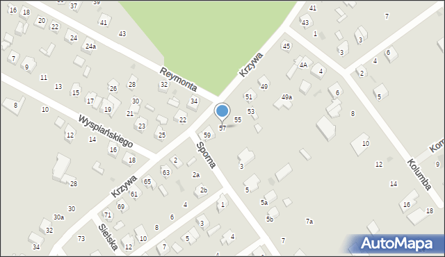 Kutno, Krzywa, 57, mapa Kutno
