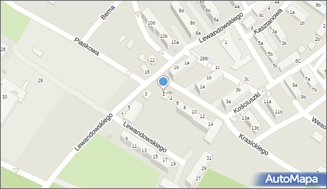 Kuźnia Raciborska, Krasickiego Ignacego, bp., 2, mapa Kuźnia Raciborska