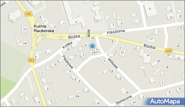 Kuźnia Raciborska, Kręta, 1, mapa Kuźnia Raciborska