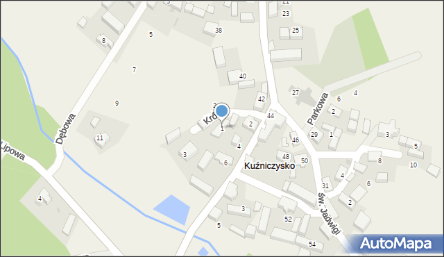 Kuźniczysko, Krótka, 1, mapa Kuźniczysko