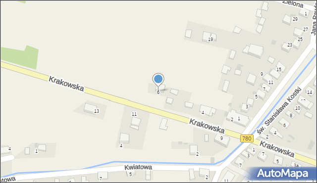 Kwaczała, Krakowska, 6, mapa Kwaczała