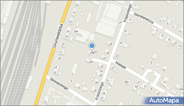 Kwidzyn, Krasickiego Ignacego, bp., 20a, mapa Kwidzyn