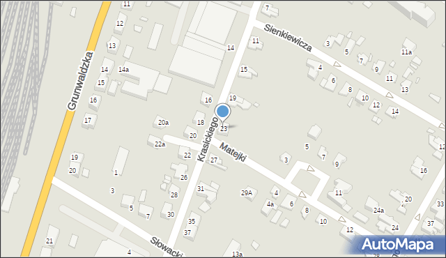 Kwidzyn, Krasickiego Ignacego, bp., 23, mapa Kwidzyn