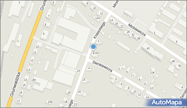 Kwidzyn, Krasickiego Ignacego, bp., 7, mapa Kwidzyn
