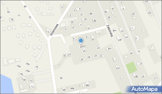 Łacha, Kręta, 10, mapa Łacha