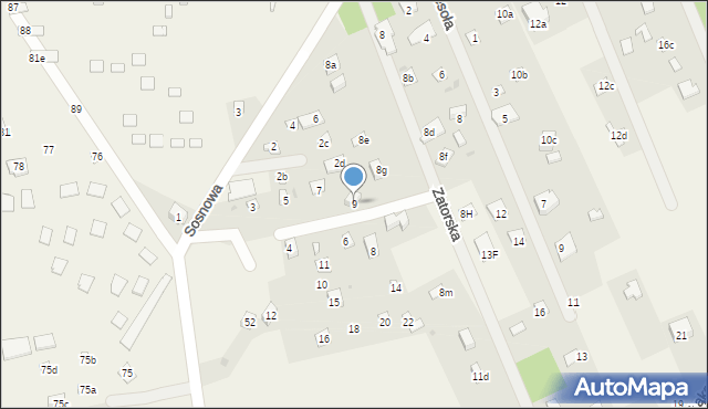 Łacha, Kręta, 9, mapa Łacha