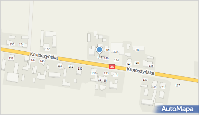 Lamki, Krotoszyńska, 148, mapa Lamki