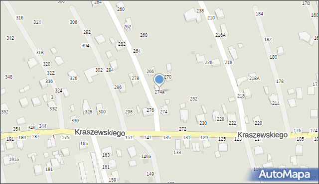 Łańcut, Kraszewskiego Józefa Ignacego, 274a, mapa Łańcut