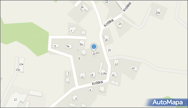 Łapalice, Krótka, 11, mapa Łapalice