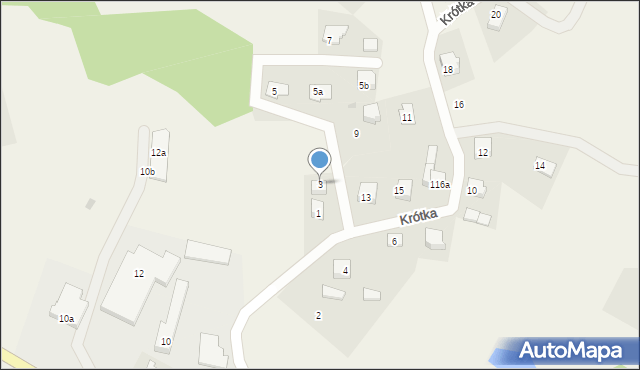 Łapalice, Krótka, 3, mapa Łapalice