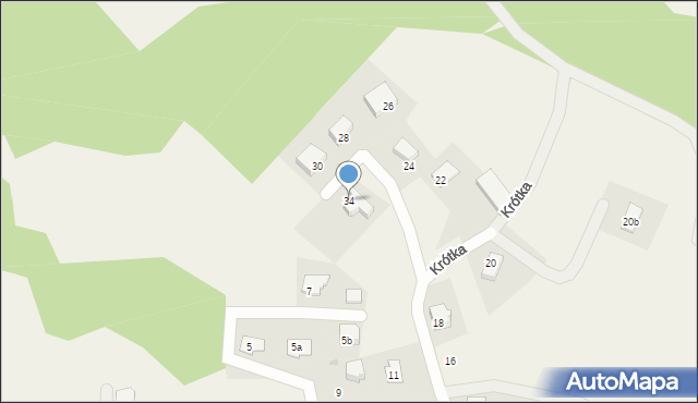 Łapalice, Krótka, 34, mapa Łapalice