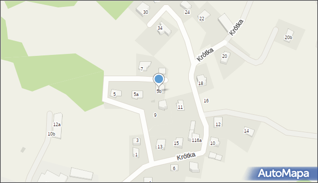 Łapalice, Krótka, 5b, mapa Łapalice