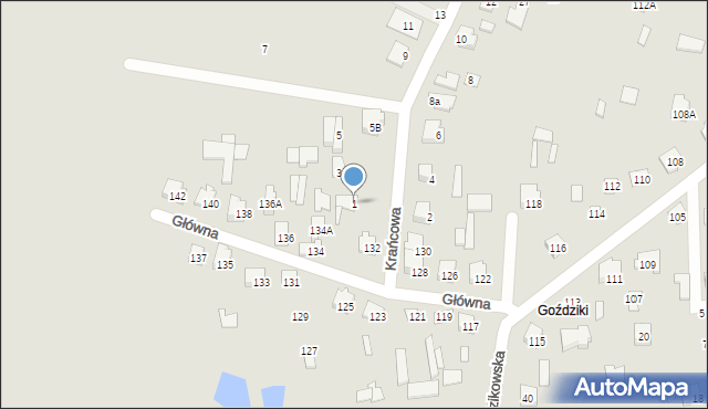 Łapy, Krańcowa, 1, mapa Łapy