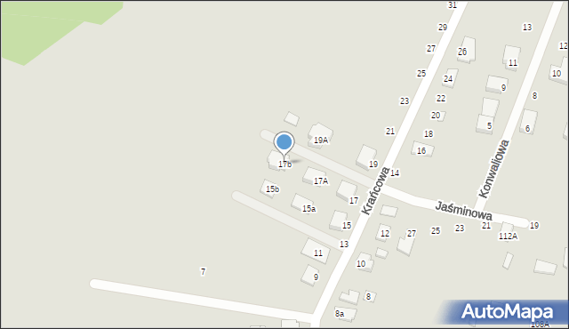 Łapy, Krańcowa, 17b, mapa Łapy