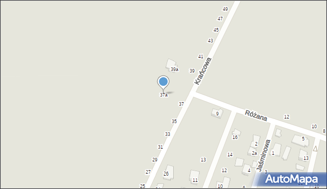 Łapy, Krańcowa, 37a, mapa Łapy