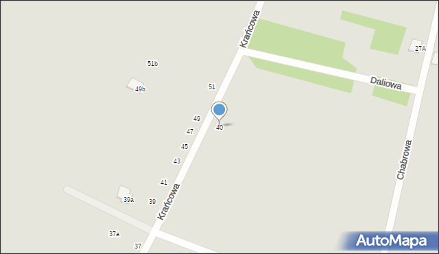 Łapy, Krańcowa, 40, mapa Łapy