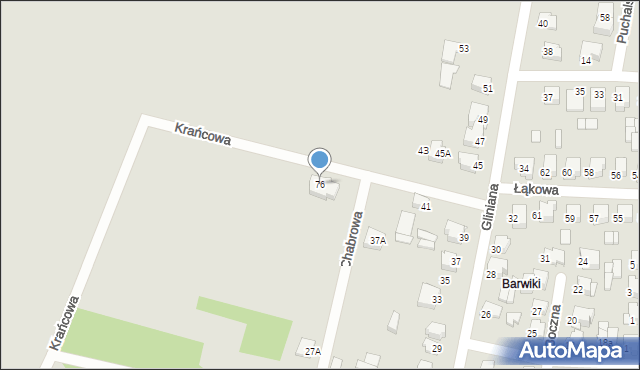 Łapy, Krańcowa, 76, mapa Łapy