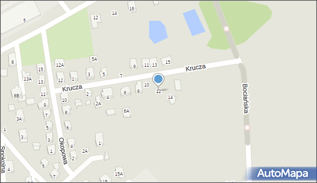 Łapy, Krucza, 12, mapa Łapy