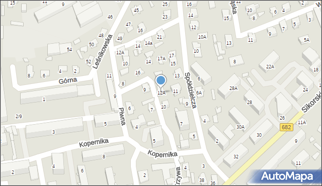 Łapy, Krzywa, 12A, mapa Łapy