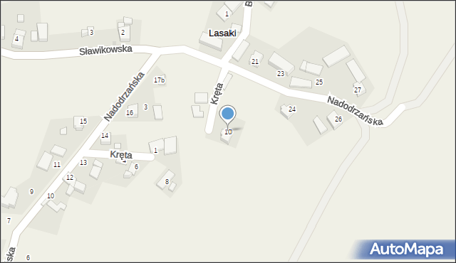 Lasaki, Kręta, 10, mapa Lasaki
