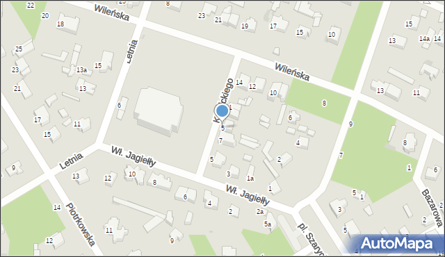 Łask, Krasickiego Ignacego, bp., 5, mapa Łask