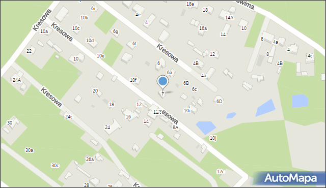 Łask, Kresowa, 7, mapa Łask