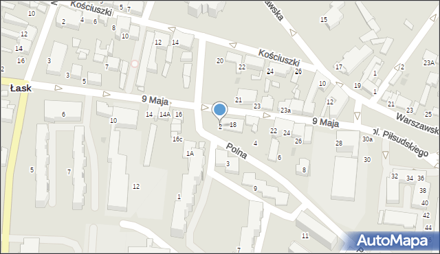 Łask, Króla Jana III Sobieskiego, 2, mapa Łask