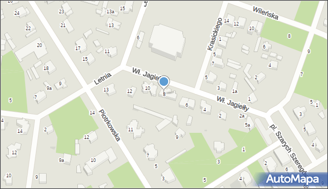 Łask, Króla Władysława Jagiełły, 8, mapa Łask