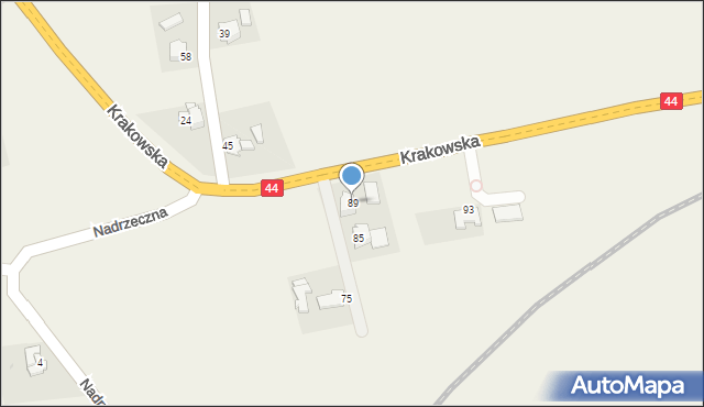 Laskowa, Krakowska, 89, mapa Laskowa